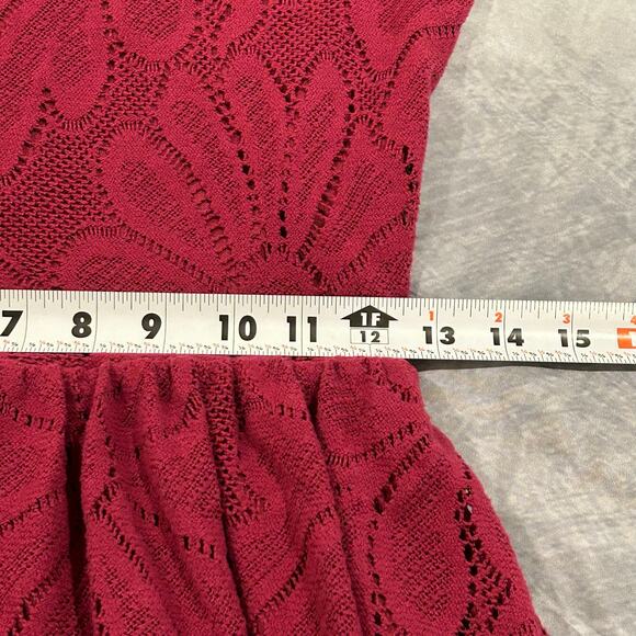 Womens Dress XS  Mini Fit & Flair Maroon Lace Floral  Floral Lauren Conrad - Picture 7 of 8